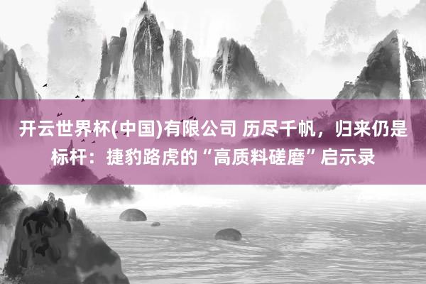 开云世界杯(中国)有限公司 历尽千帆，归来仍是标杆：捷豹路虎的“高质料磋磨”启示录
