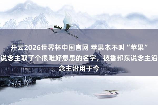 开云2026世界杯中国官网 苹果本不叫“苹果”，古东说念主取了个很唯好意思的名字，被番邦东说念主沿用于今