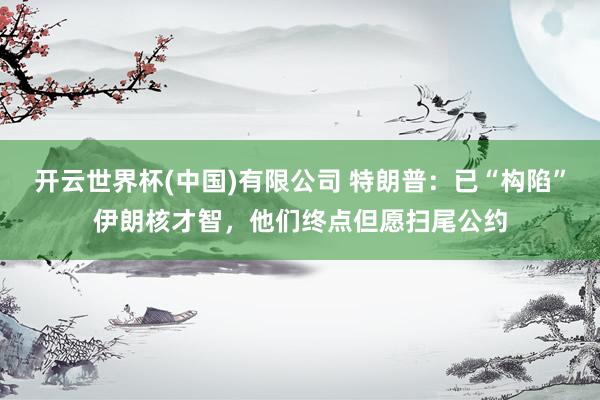 开云世界杯(中国)有限公司 特朗普：已“构陷”伊朗核才智，他们终点但愿扫尾公约
