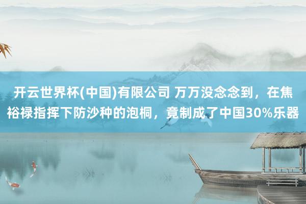 开云世界杯(中国)有限公司 万万没念念到，在焦裕禄指挥下防沙种的泡桐，竟制成了中国30%乐器