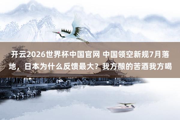 开云2026世界杯中国官网 中国领空新规7月落地，日本为什么反馈最大？我方酿的苦酒我方喝