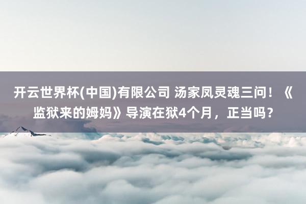 开云世界杯(中国)有限公司 汤家凤灵魂三问！《监狱来的姆妈》导演在狱4个月，正当吗？