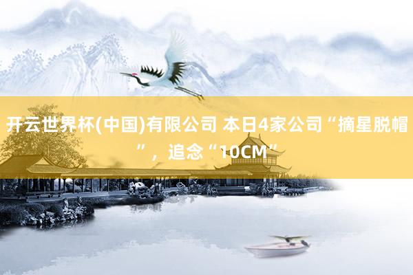 开云世界杯(中国)有限公司 本日4家公司“摘星脱帽”，追念“10CM”