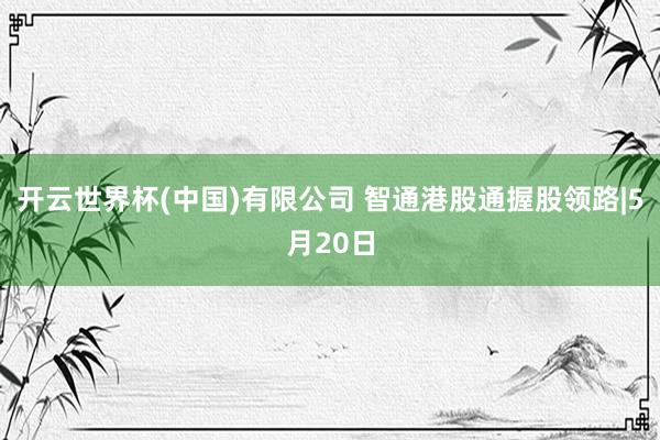 开云世界杯(中国)有限公司 智通港股通握股领路|5月20日