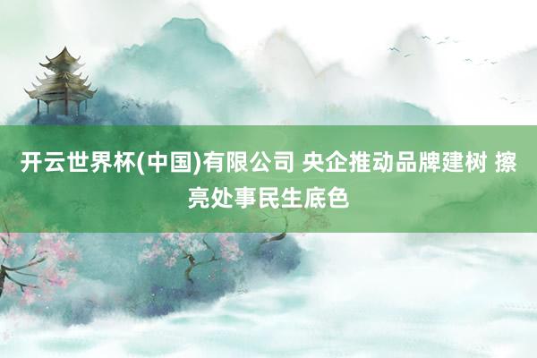 开云世界杯(中国)有限公司 央企推动品牌建树 擦亮处事民生底色