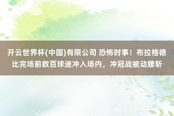 开云世界杯(中国)有限公司 恐怖时事！布拉格德比完场前数百球迷冲入场内，冲冠战被动腰斩