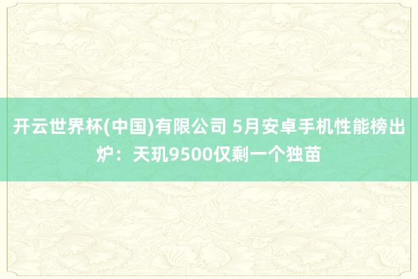 开云世界杯(中国)有限公司 5月安卓手机性能榜出炉：天玑9500仅剩一个独苗