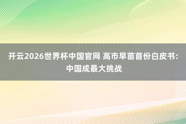 开云2026世界杯中国官网 高市早苗首份白皮书: 中国成最大挑战