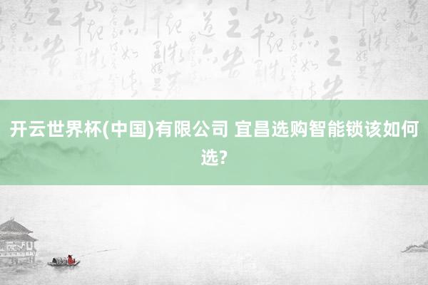 开云世界杯(中国)有限公司 宜昌选购智能锁该如何选?