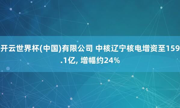 开云世界杯(中国)有限公司 中核辽宁核电增资至159.1亿， 增幅约24%