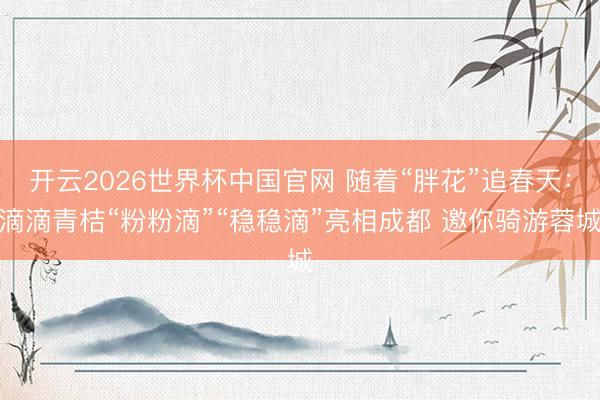 开云2026世界杯中国官网 随着“胖花”追春天：滴滴青桔“粉粉滴”“稳稳滴”亮相成都 邀你骑游蓉城