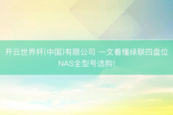 开云世界杯(中国)有限公司 一文看懂绿联四盘位NAS全型号选购!